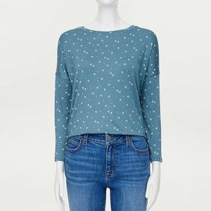 LOFT Petaled Dolman Sleeve Tee Large NWT